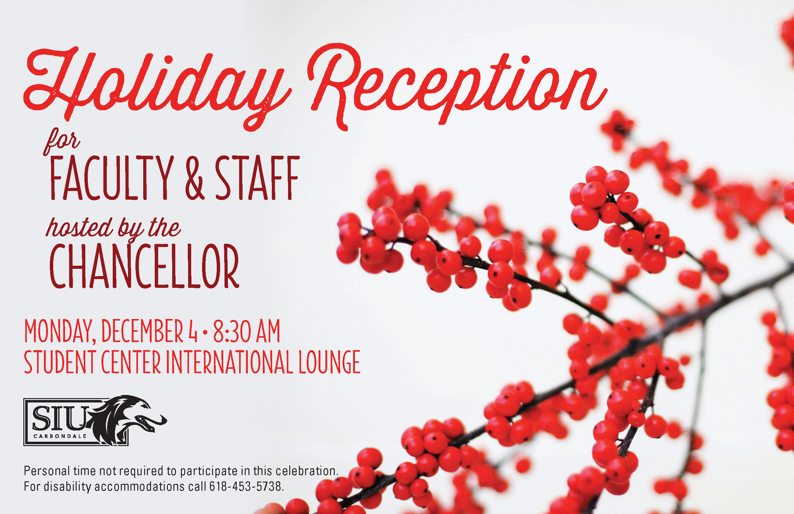 2023 Holiday Reception for Faculty and Staff - hosted by the Chancellor